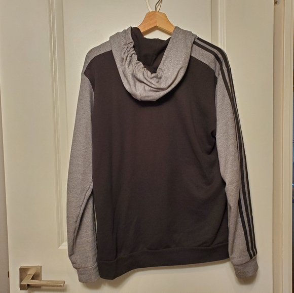 Adidas French Terry Melange Hoodie Black Grey Small - Picture 3 of 11